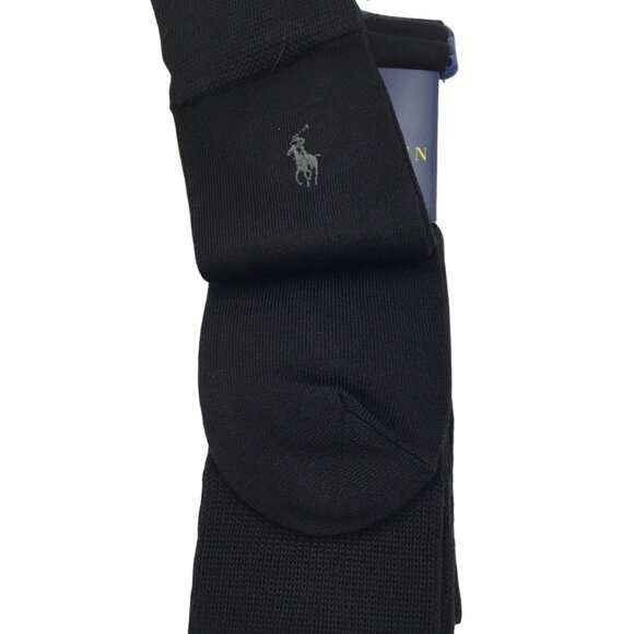 Polo Ralph Lauren Super Soft 3-Pack Dress Socks 10-13 BLACK Casual Pair PRL RL - Picture 4 of 8